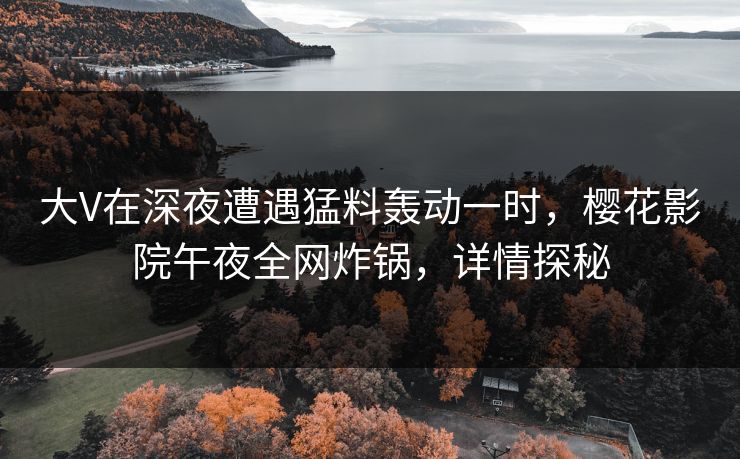 大V在深夜遭遇猛料轰动一时，樱花影院午夜全网炸锅，详情探秘
