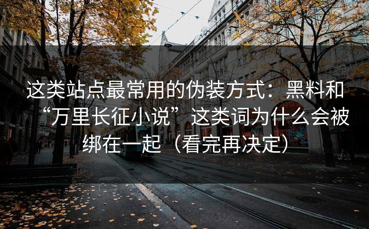 这类站点最常用的伪装方式：黑料和“万里长征小说”这类词为什么会被绑在一起（看完再决定）